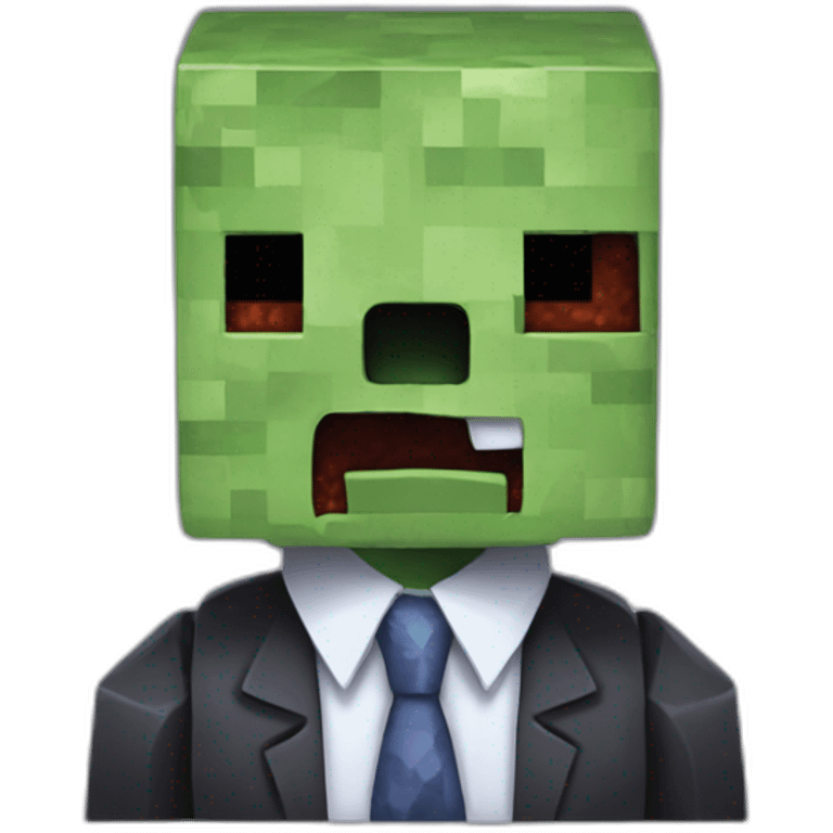 A minecraft zombie with a tie emoji