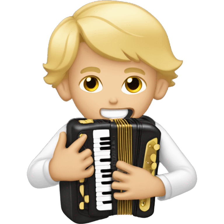 blonde boy playing balkan harmonica emoji