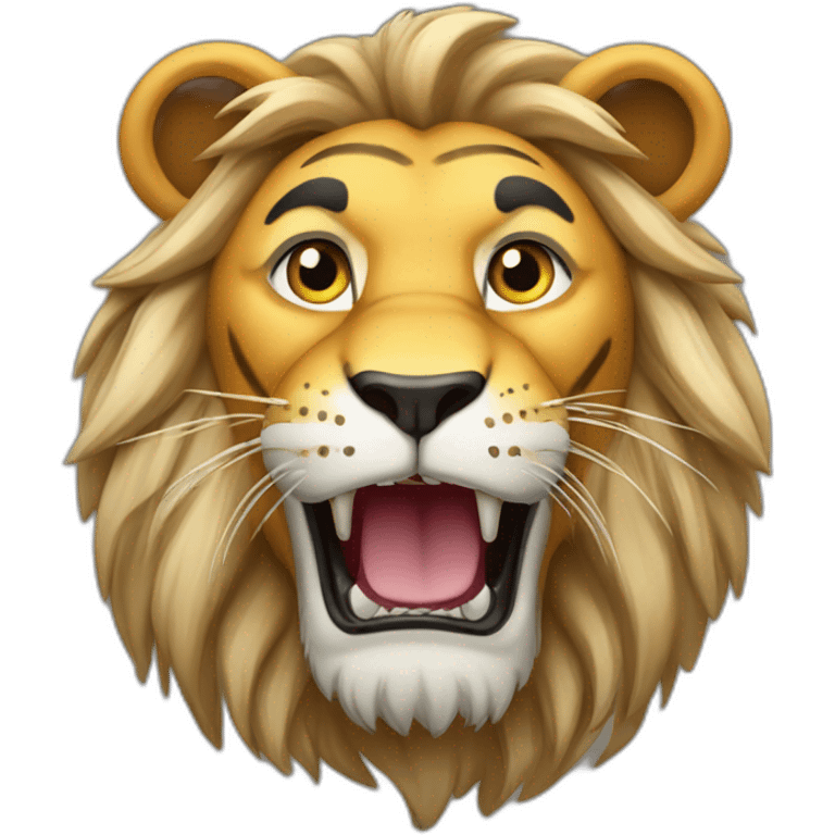 Lion embrasse tigre emoji