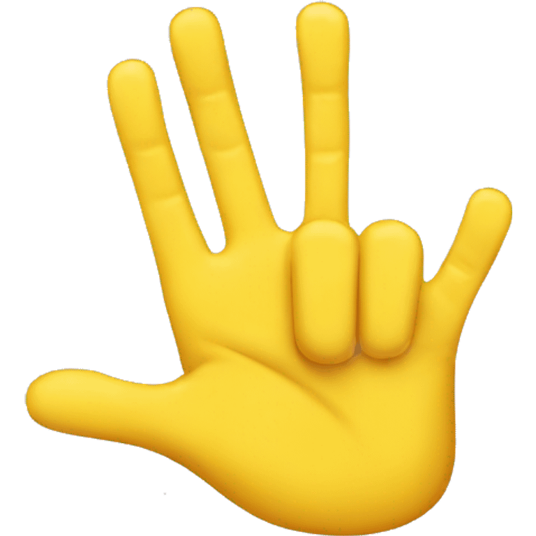 Yellow hand show 4 fingers u emoji