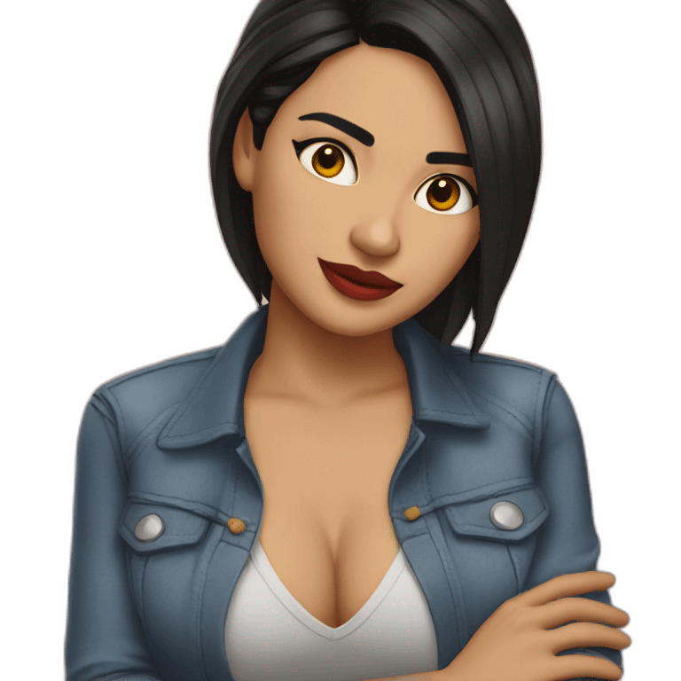 Chica linda morena emoji