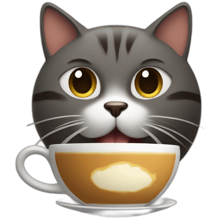 Gato tomando café emoji