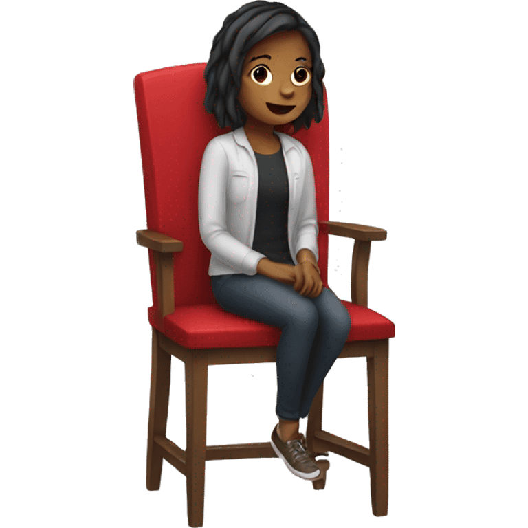 Girl with red in a chair  emoji