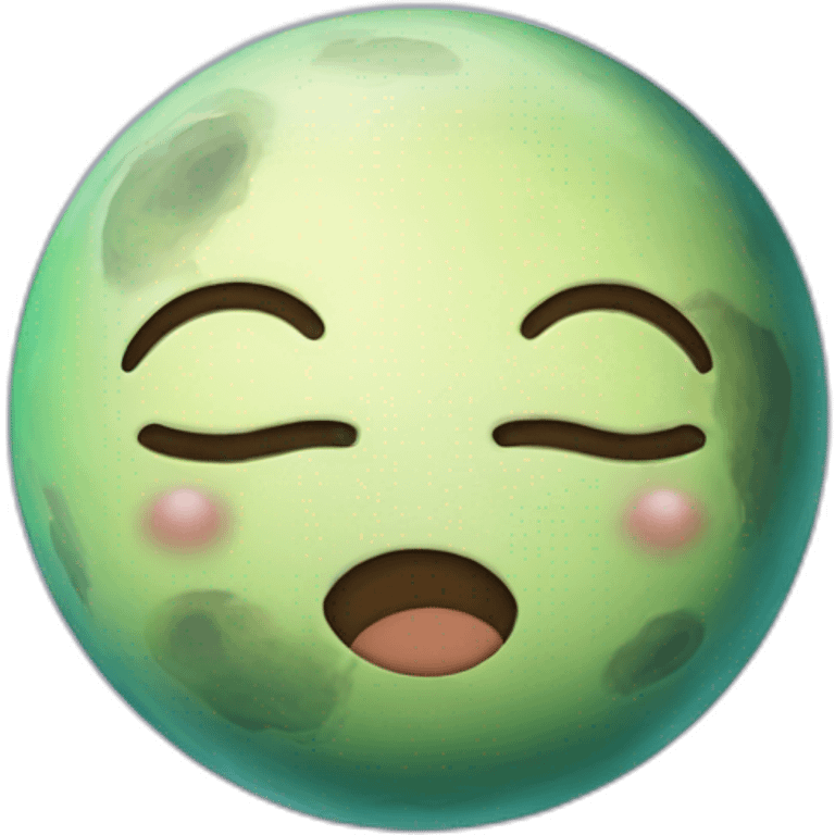 planet Venus with a cartoon sleepy face emoji