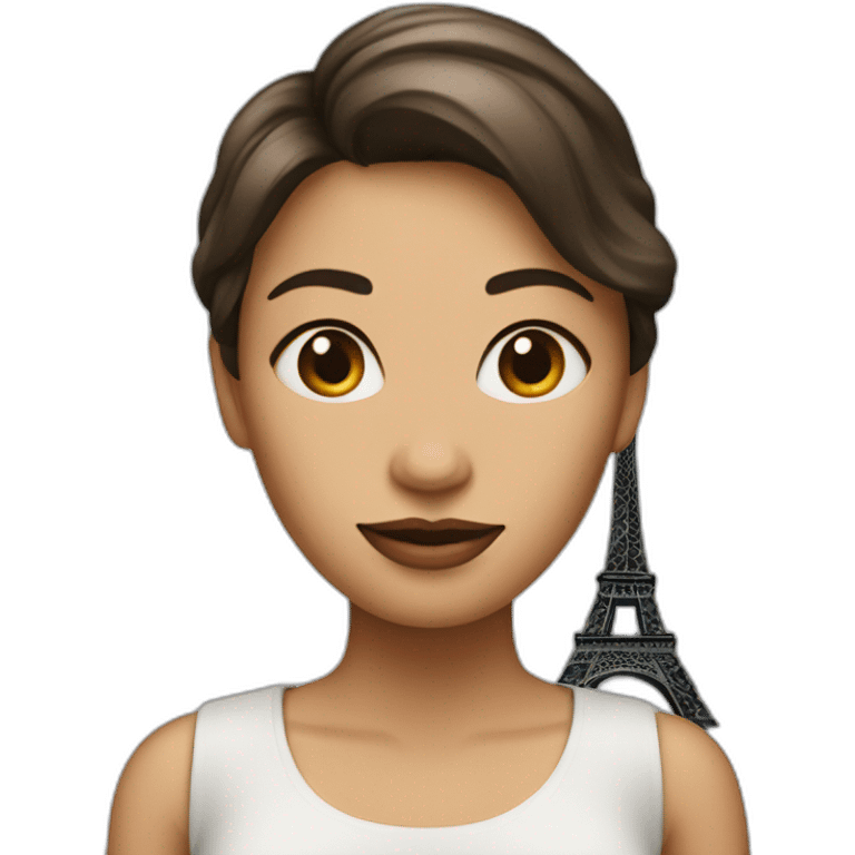 Woman with eiffel tower on the back emoji