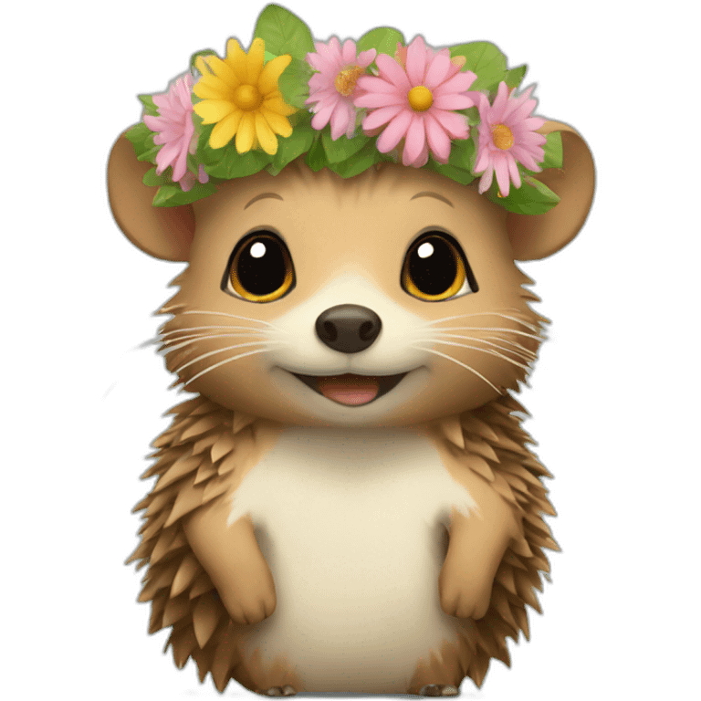 hedgehod with flower crown emoji