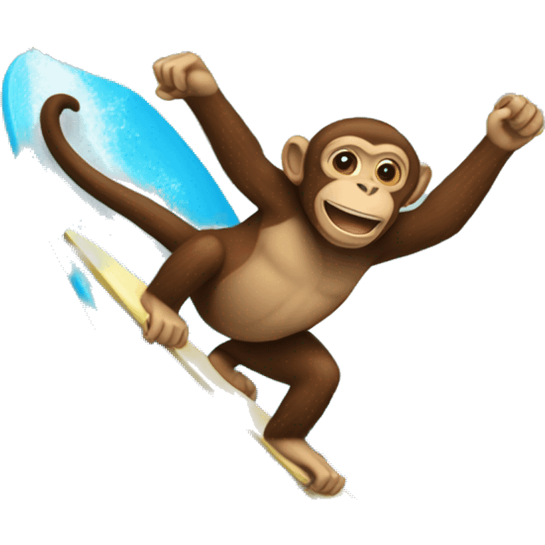 Monkey surfing emoji