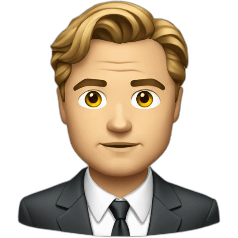 leonardo dicaprio cartoon wearing suit emoji