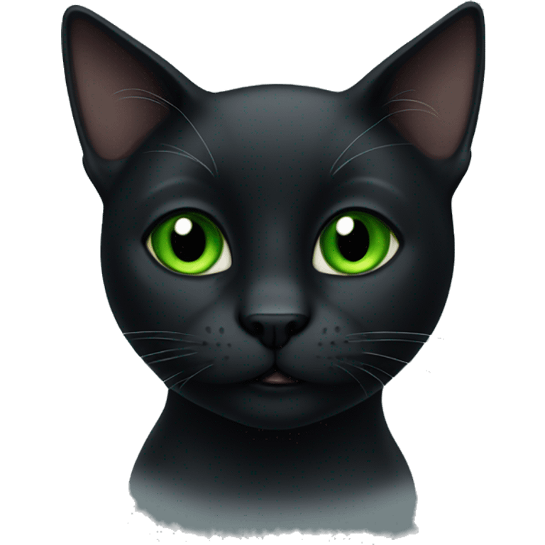 black cat green eyes emoji