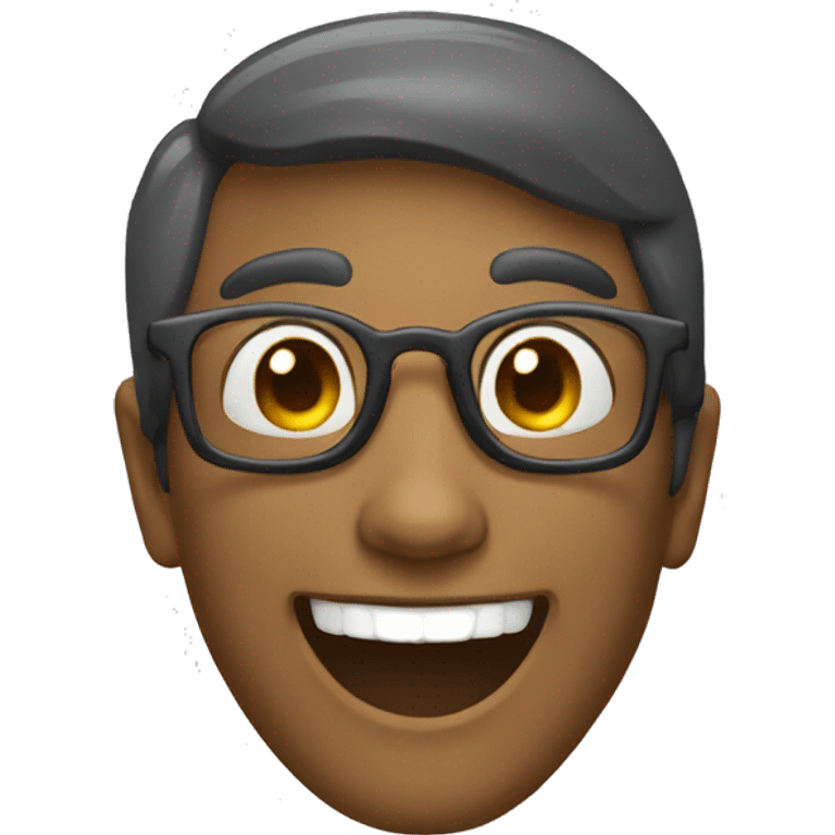 un chauve à lunette heureux emoji