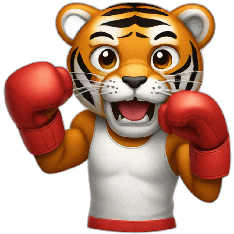 Tiger boxing holding axe emoji