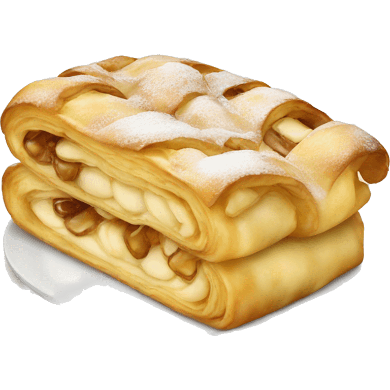 apfelstrudel mit vanillesoße emoji