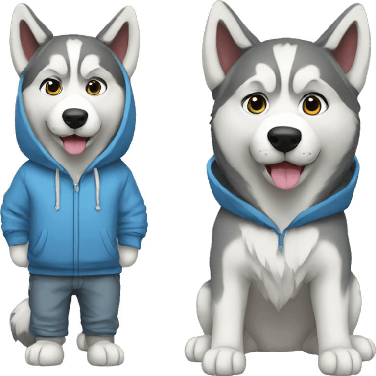 realistic husky full body in a hoody  emoji