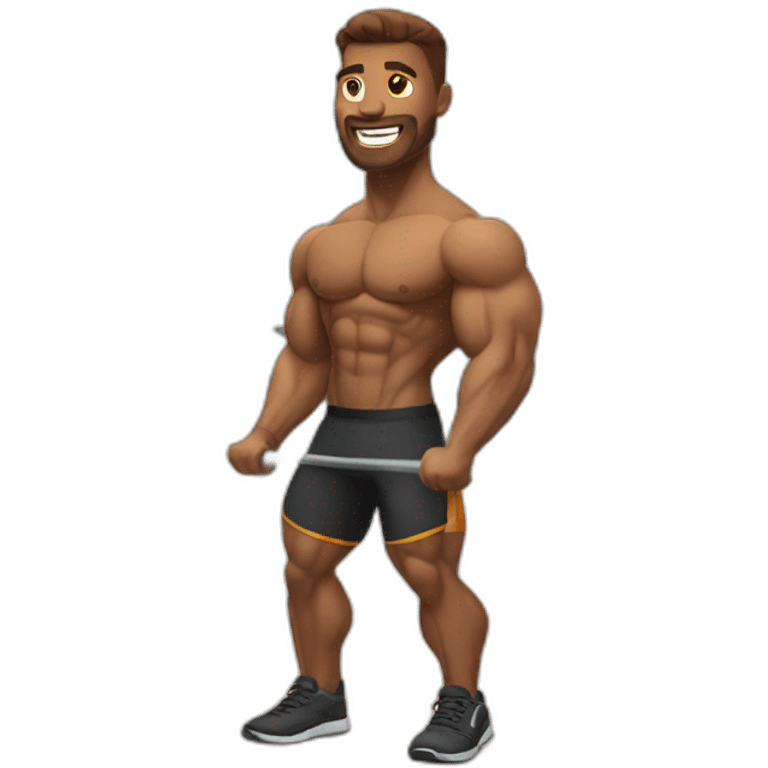 a muscular man in the gym emoji