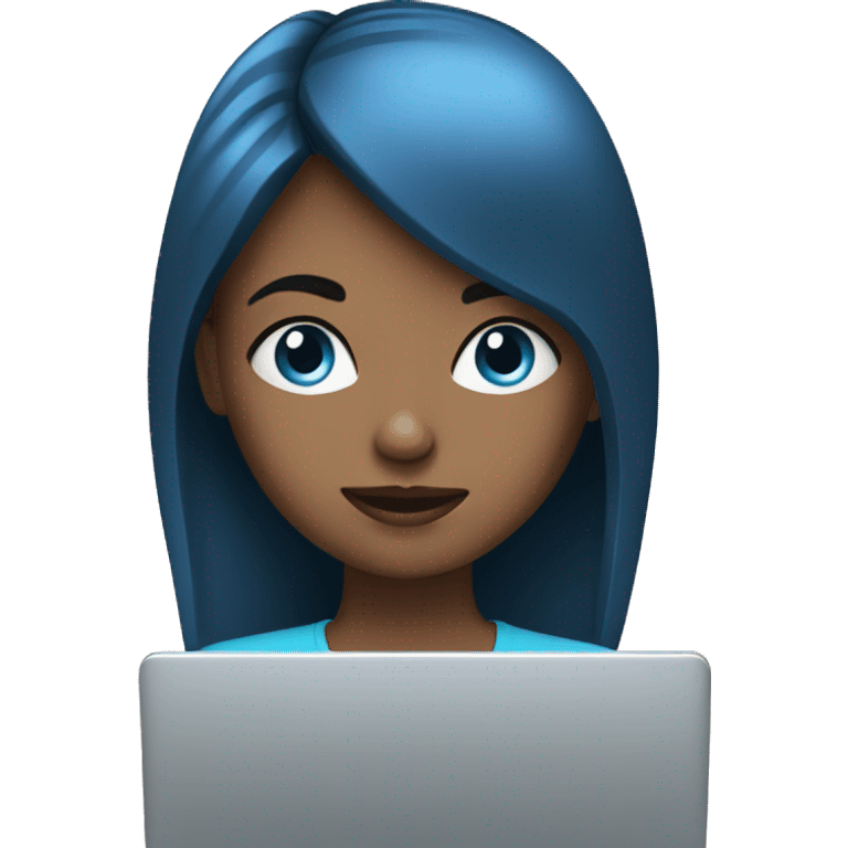 girl on laptop blue eyes emoji