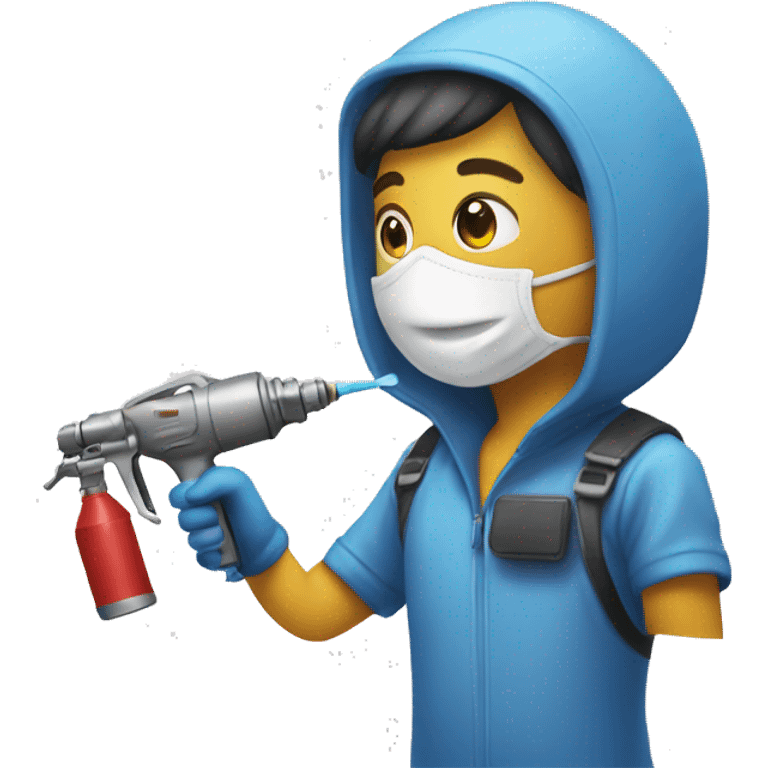 Person using spray gun painting an airplane  emoji