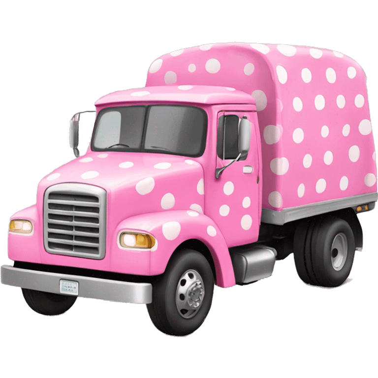 Pink polka dot truck emoji