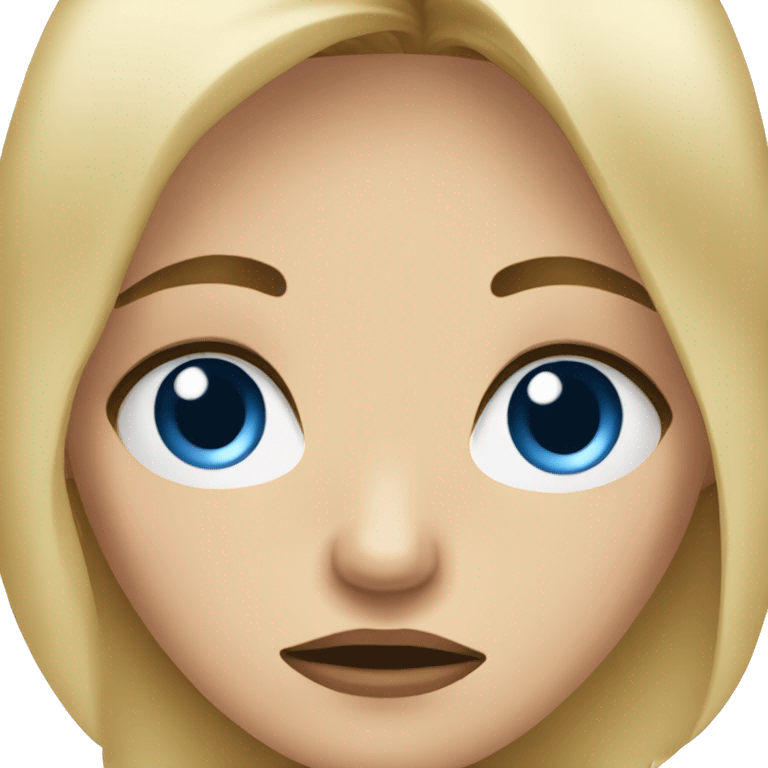 blonde blue eyed girl upset emoji