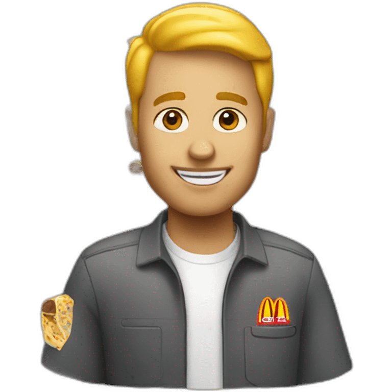  white worker at mcdonalds emoji