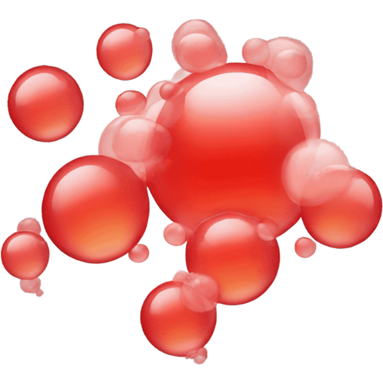 Group of red color shaded bubbles emoji