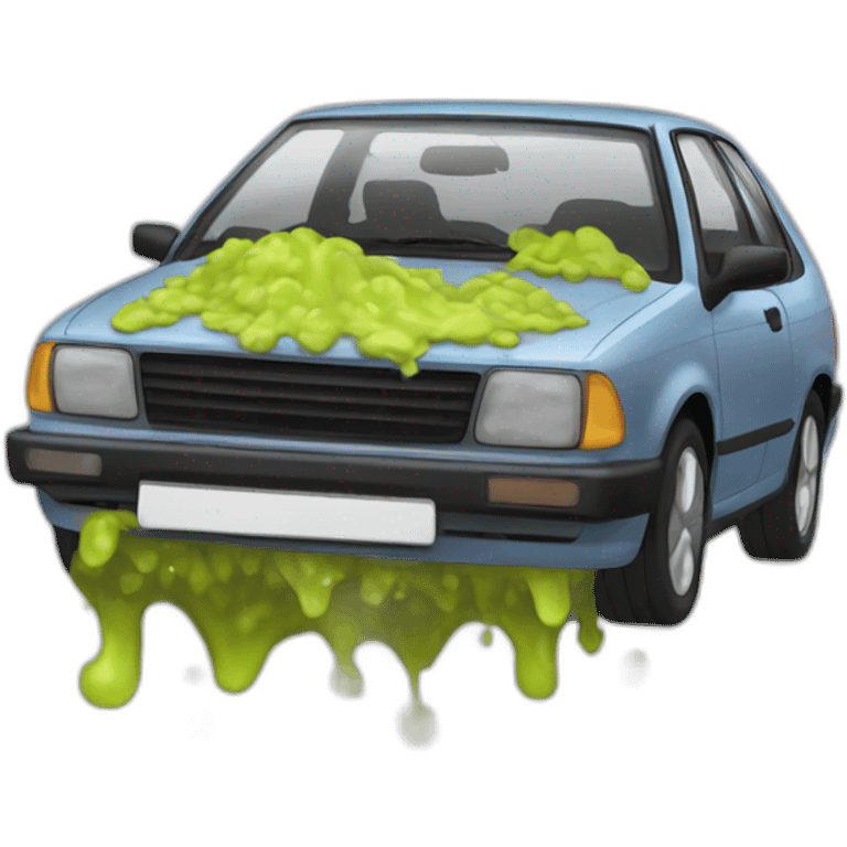 205 car with vomit emoji