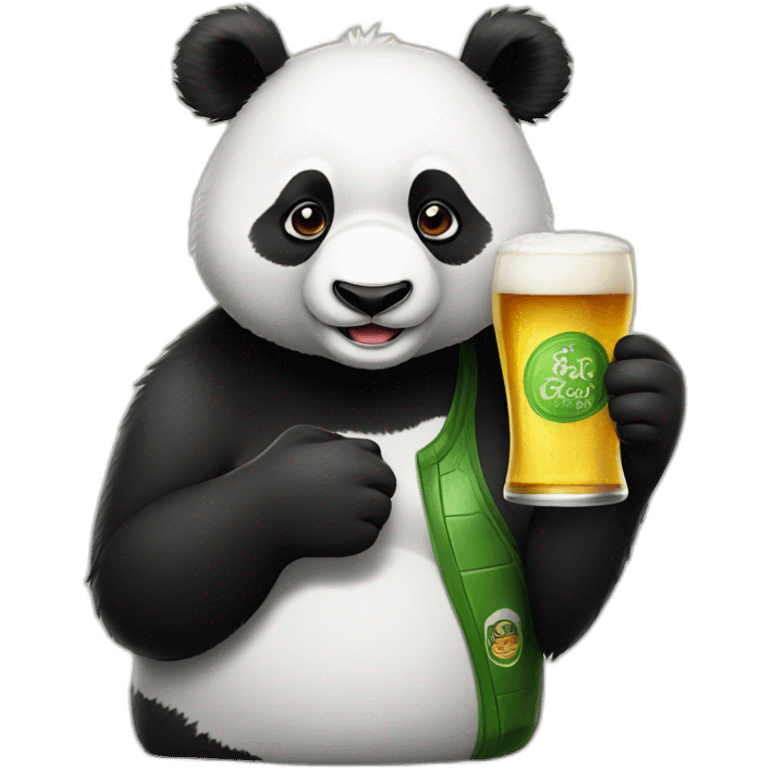 Panda drinking bier emoji