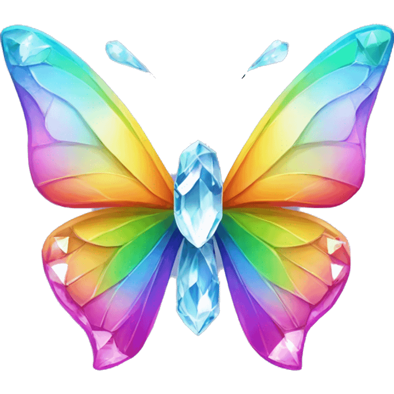 Rainbow-Diamond-Gem-Butterfly-Crystal-Fly emoji