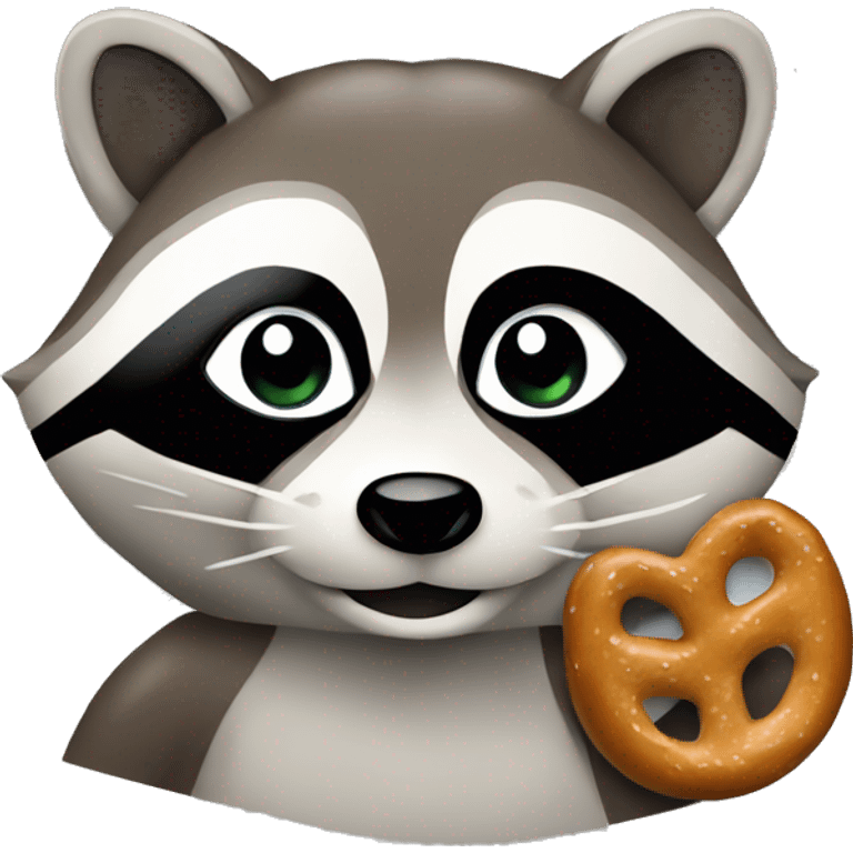 raccoon with pretzel emoji