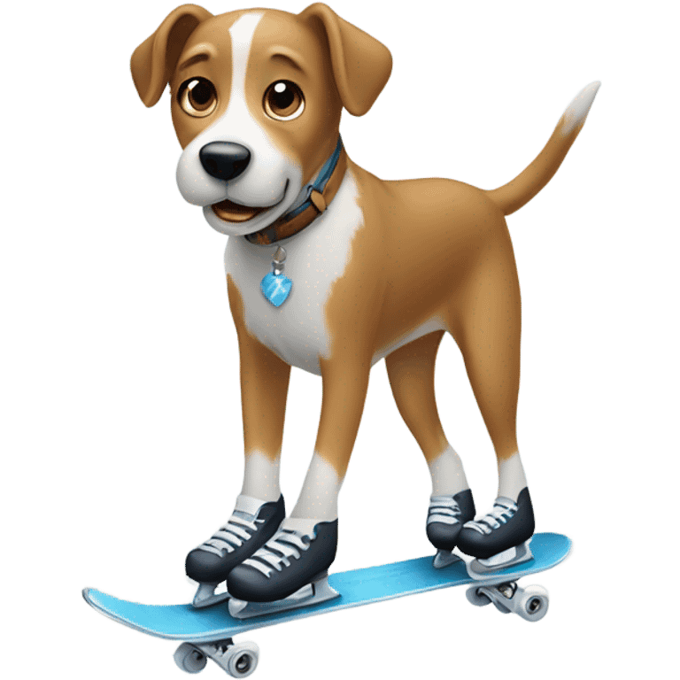 Ice skating dog emoji