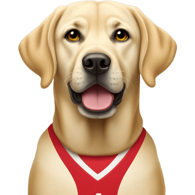 Yellow lab wearing an Ohio state jersey  emoji