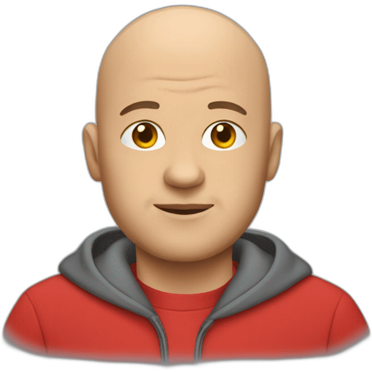 bald man in a red sweatshirt emoji