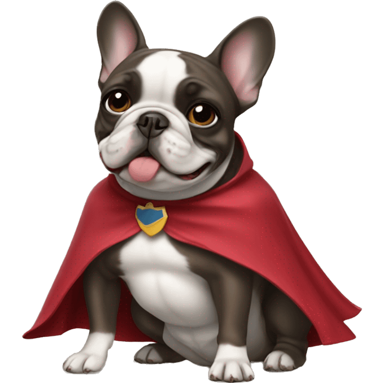 French bulldog wearing a cape emoji