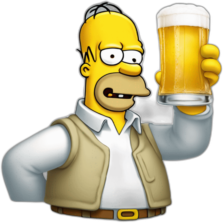 Homer simpson buvant une bière emoji