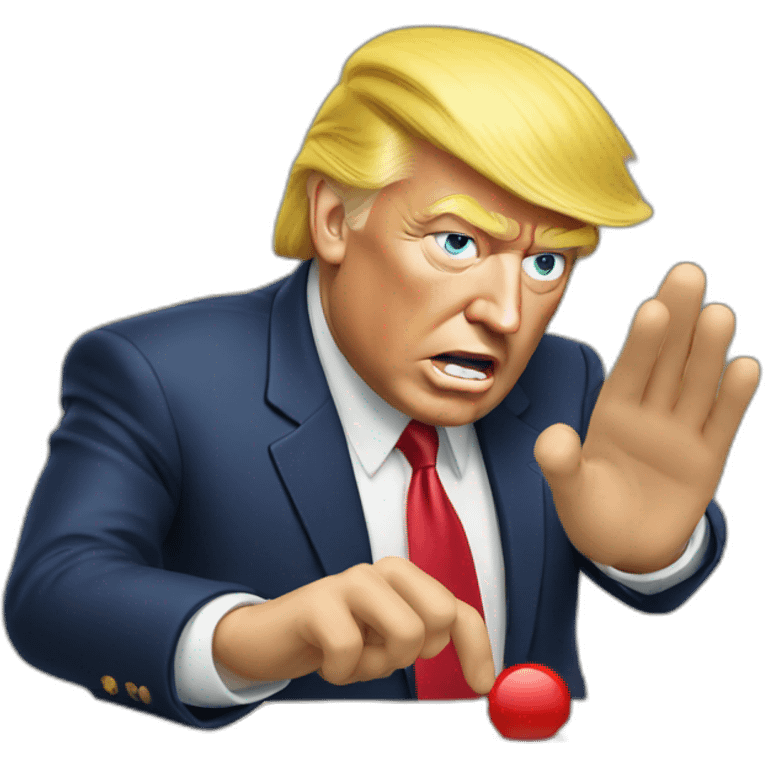 Donald trump pressing a button emoji