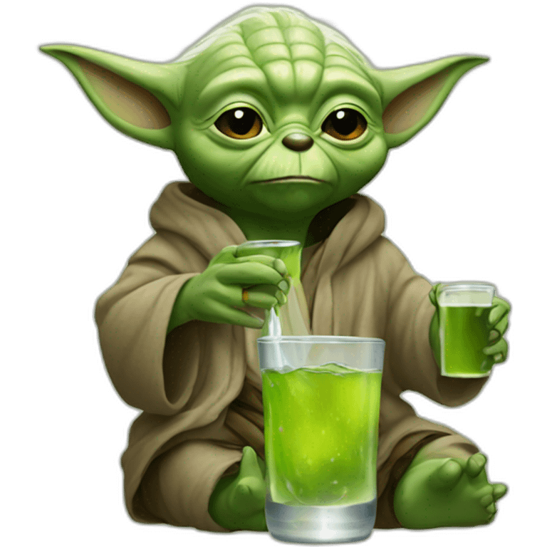 Yoda drinking bear emoji