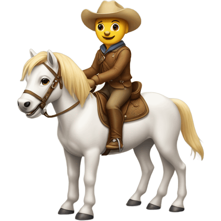 Dog riding a pony emoji