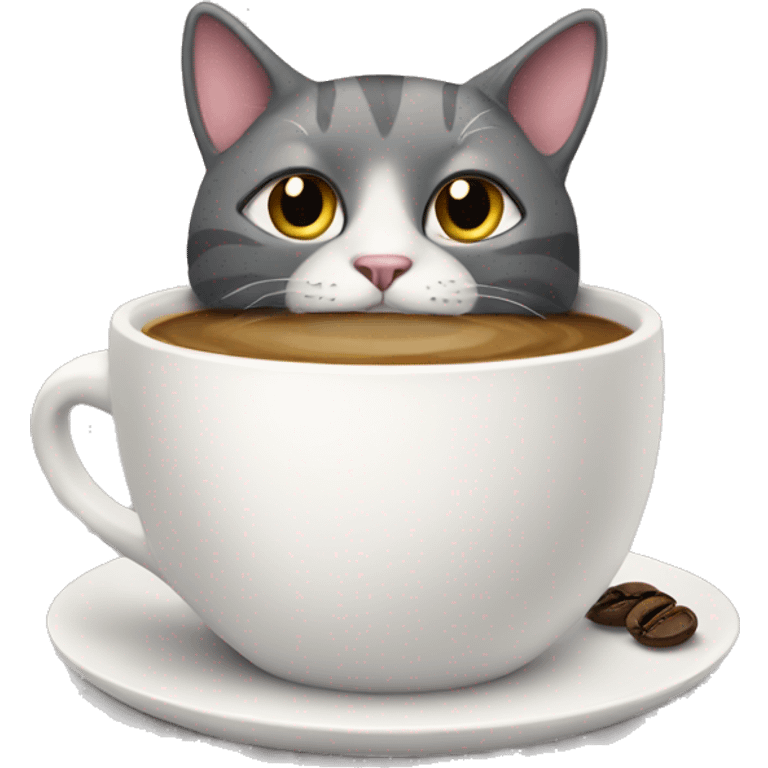 Cat with coffee cup emoji