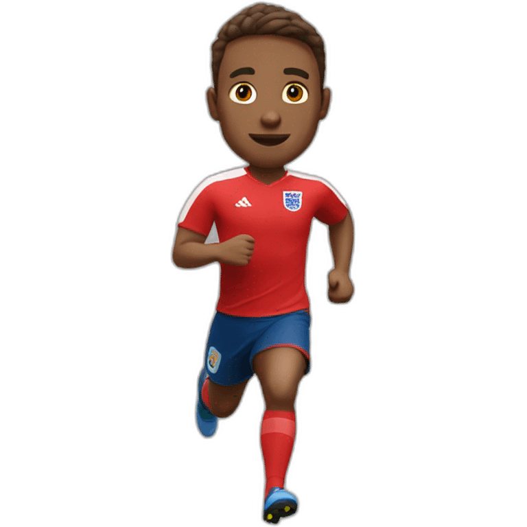 English soccer player running in red kit emoji