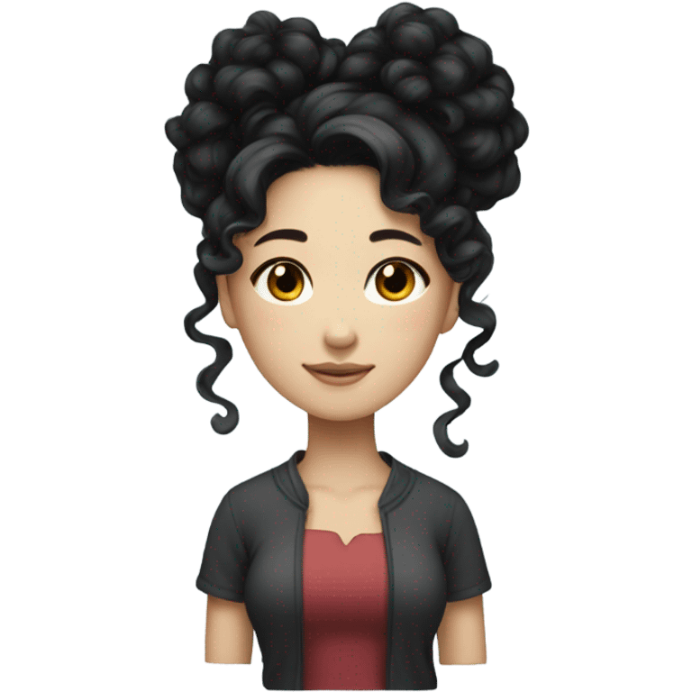 Beautiful girl,Black hair,curls，long hair,Black eyes,Chinese emoji