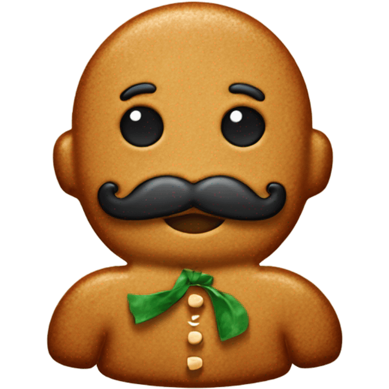 Gingerbread man with a mustache emoji