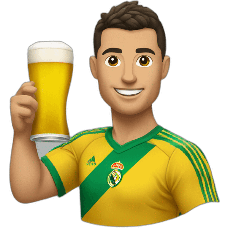 Ronaldo-buvant-une-bière emoji