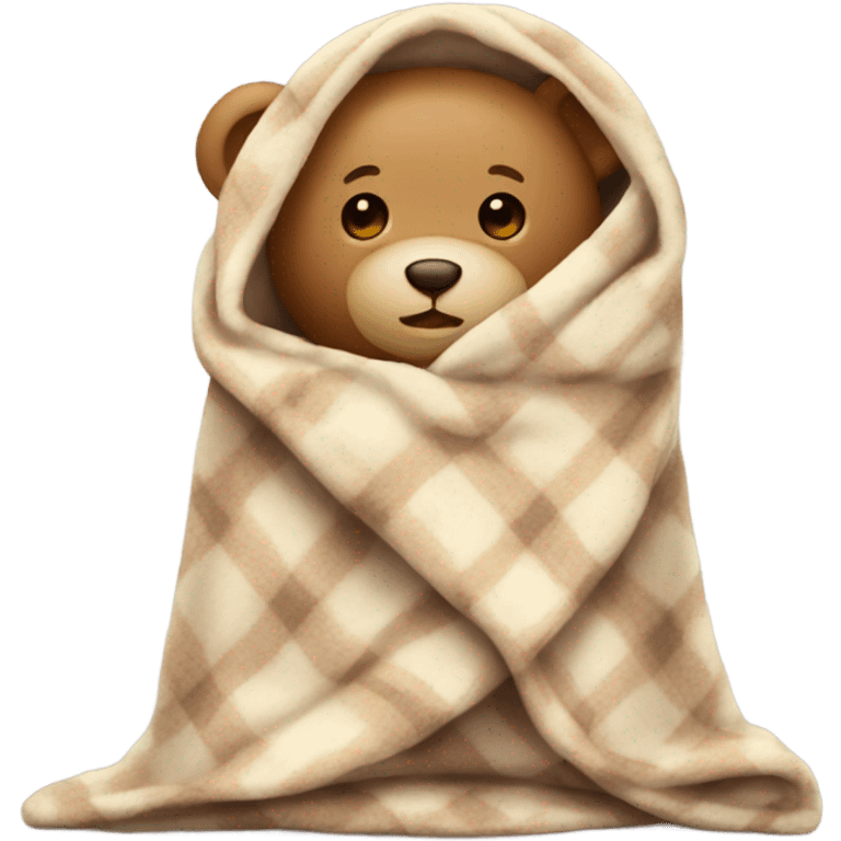 Teddy bear in blanket  emoji