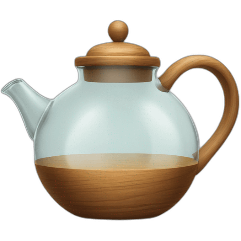 Glass Teapot with wood  emoji