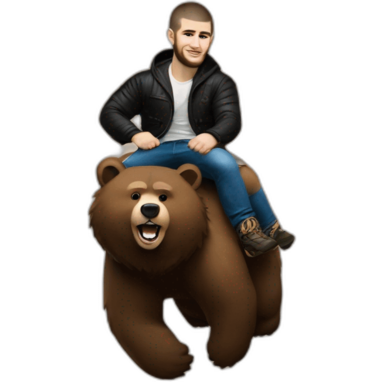 khabib nurmagomedov riding a bear Russia  emoji