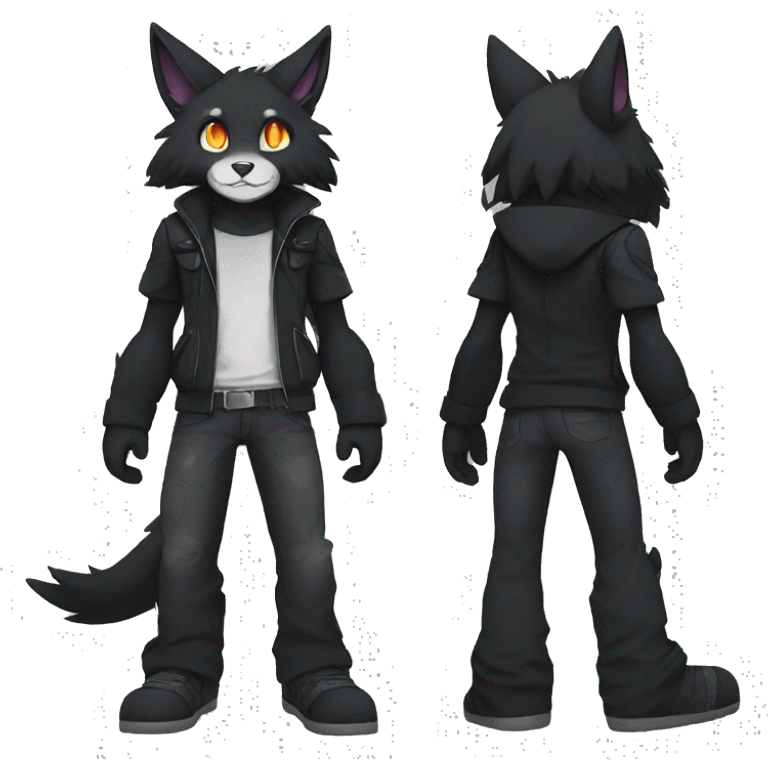 Dark Edgy Cool FurSona Fakemon Full Body emoji