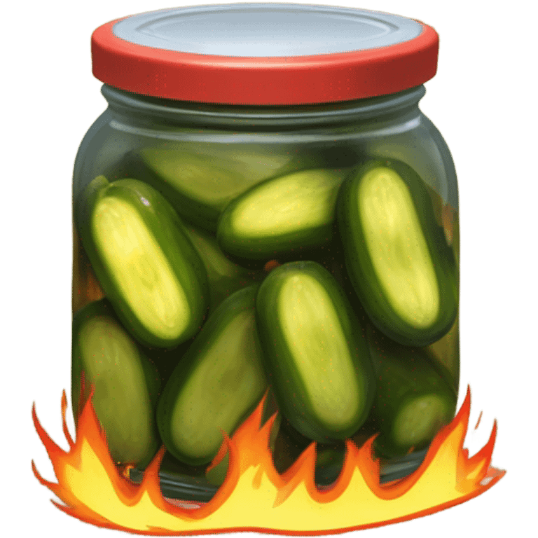 Pickle on fire emoji