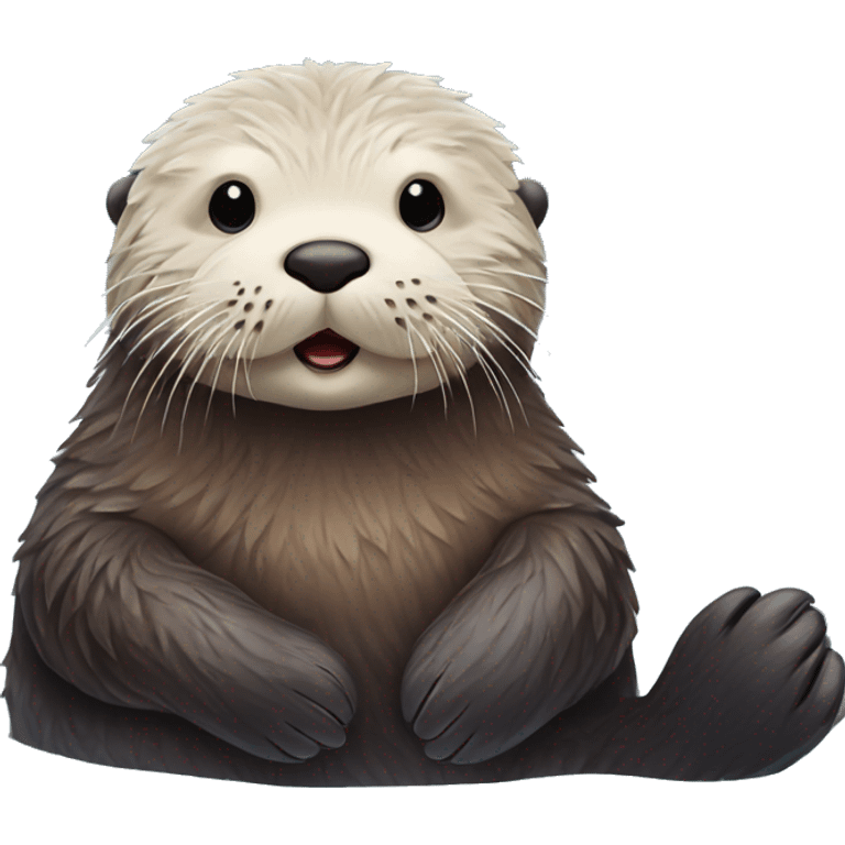 Sea otter sitting on ice emoji