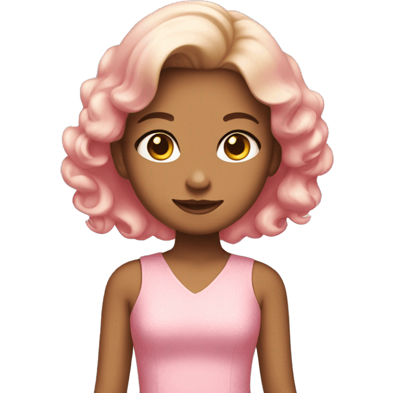 cute girl wearing pink dress emoji