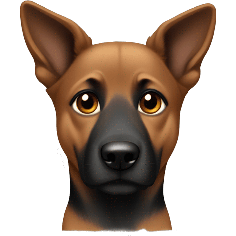 Medium Brown with some black Shepard dog with floppy ears emoji