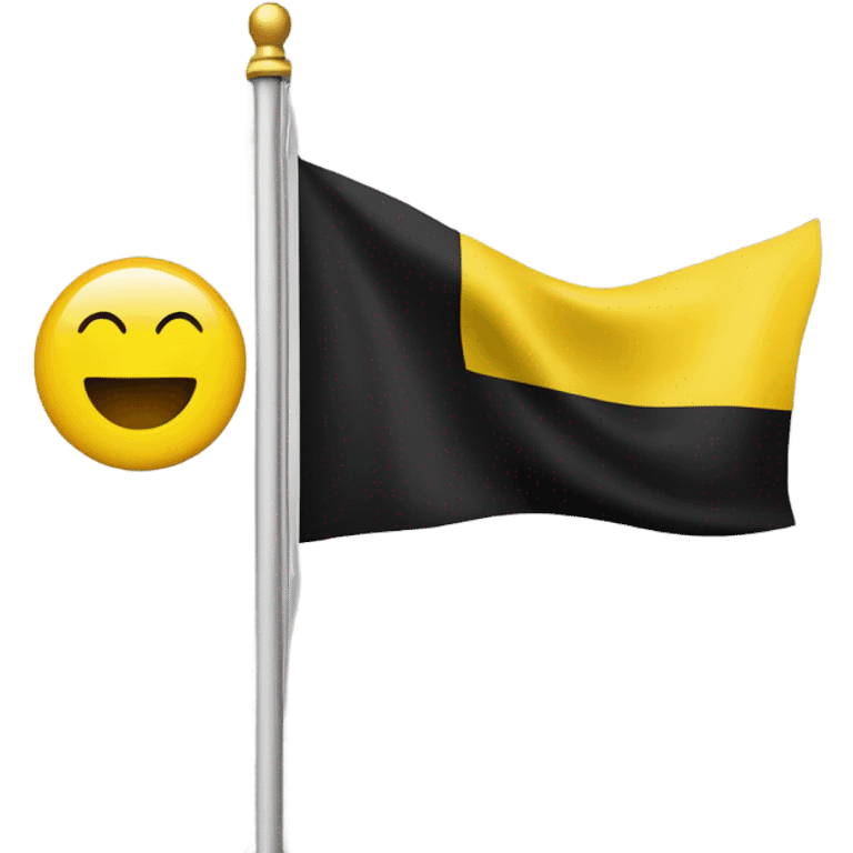 Flag with black at the top, a yellow circle in the middle and black at the bottom ￼ emoji